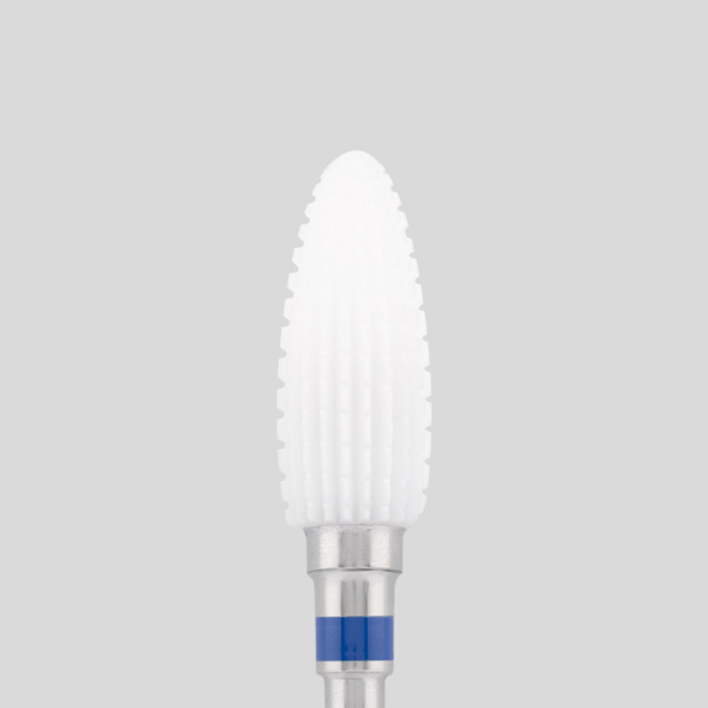 Ceramic bit "corn" straight, blue, L-14,0 mm., Ø6,0 mm