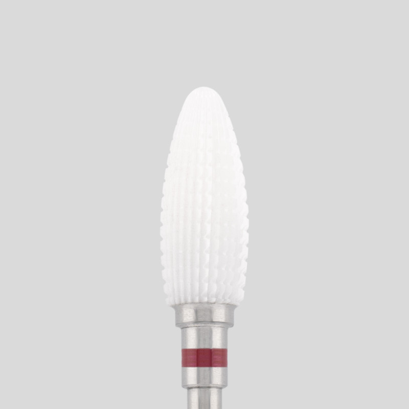 Ceramic bit "corn" straight, red, L-14,0 mm, Ø6,0 mm