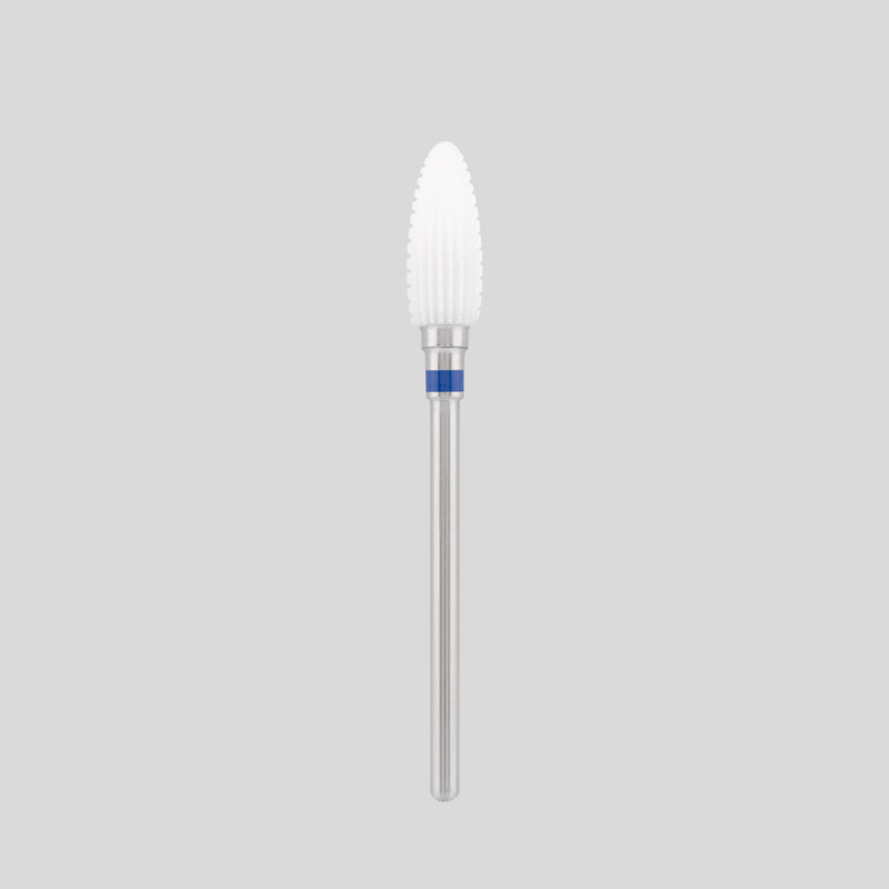 Ceramic bit "corn" straight, blue, L-14,0 mm., Ø6,0 mm