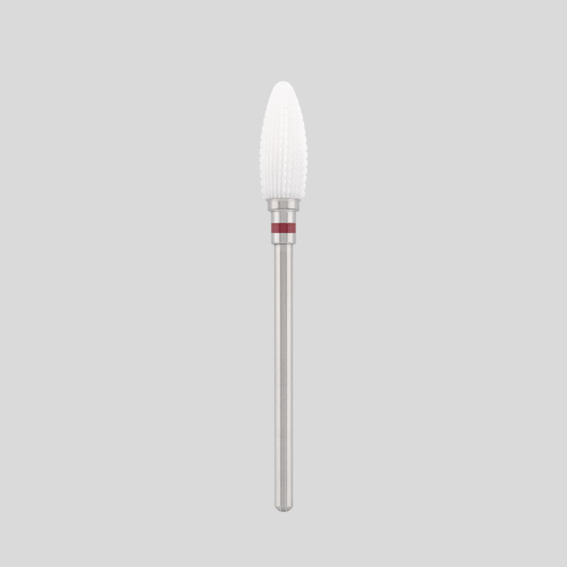 Ceramic bit "corn" straight, red, L-14,0 mm, Ø6,0 mm