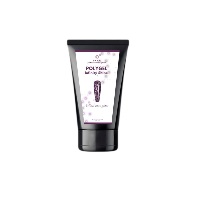 Glitter-Polygel „Infinity Shine SILVER“, Noir Glow, 30 gr