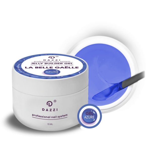 Transparent self-leveling gel from the La Belle Gaelle “Azure” collection, blue, 15 ml