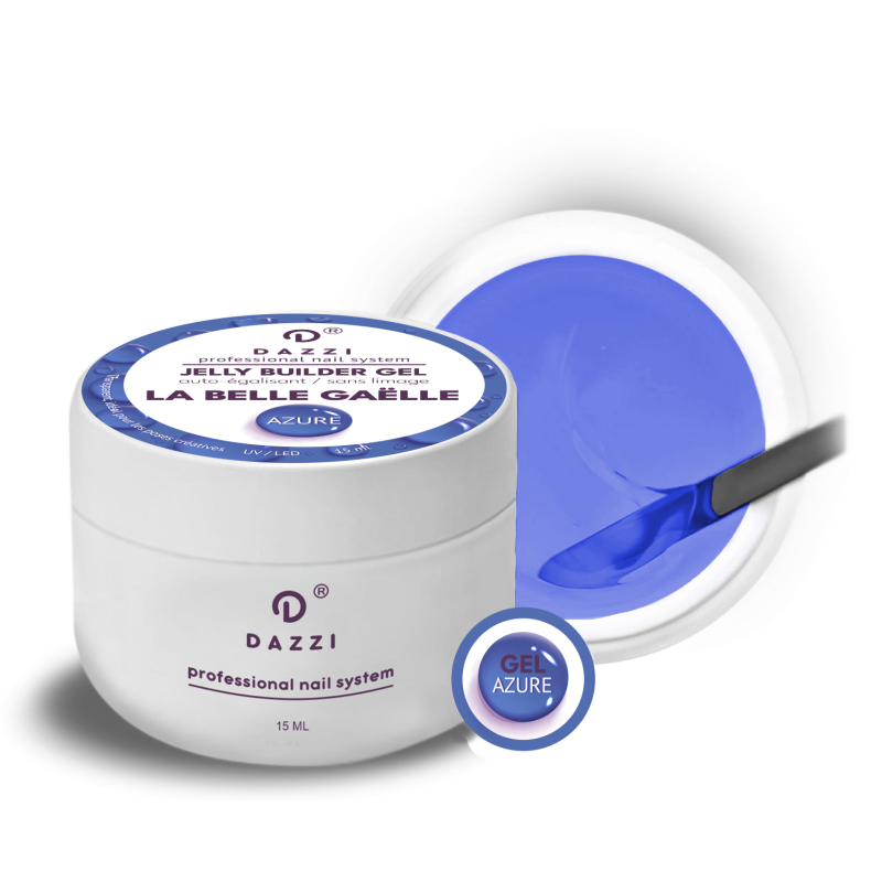 Transparent self-leveling gel from the La Belle Gaelle “Azure” collection, blue, 15 ml