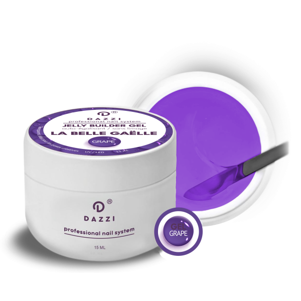 Transparent self-leveling gel from the La Belle Gaelle “Grape” collection, purple, 15 ml