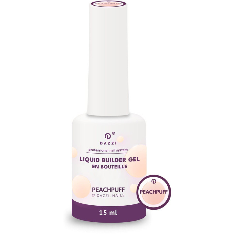 Liquid Builder Gel in a bottle, peach pink shade "Peachpuff" 15 ml
