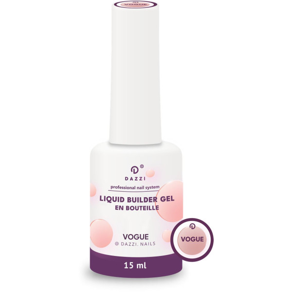 Liquid Builder Gel in a bottle, intense pink shade "Vogue" 15 ml