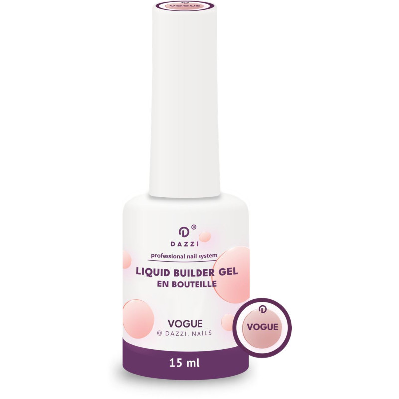 Liquid Builder Gel in a bottle, intense pink shade "Vogue" 15 ml