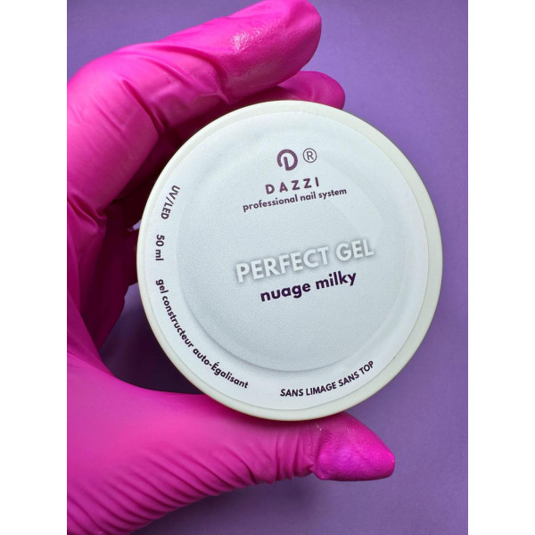 PERFECT self-leveling builder gel WITHOUT TOP "Nuage Milky" milky white 50 ml