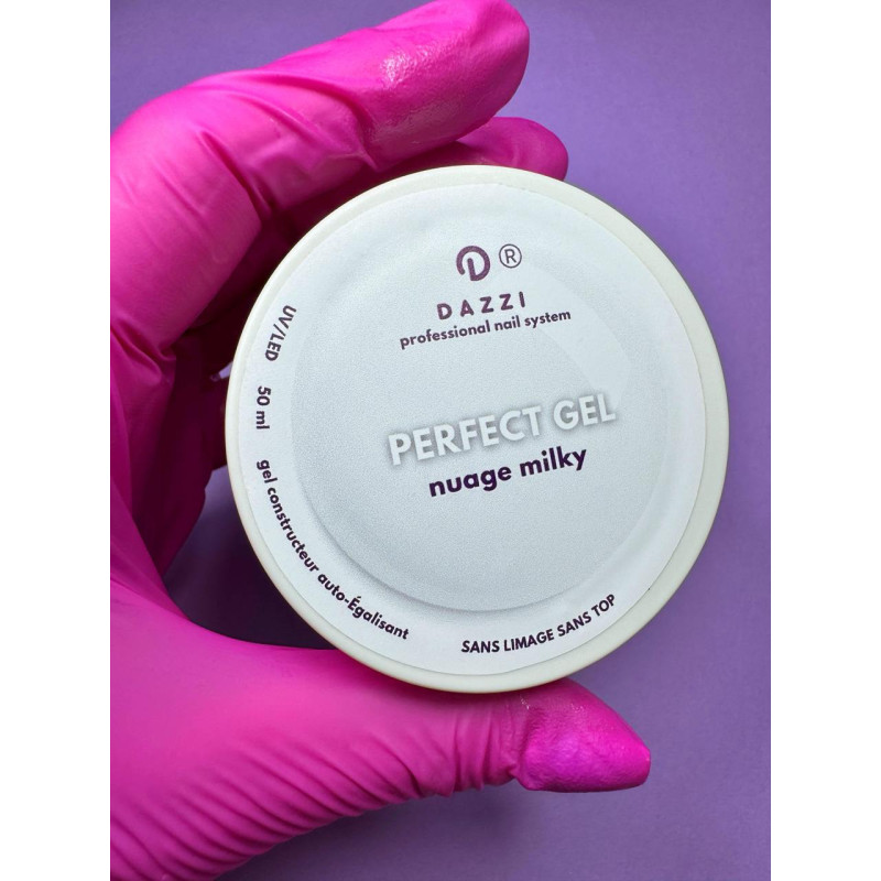 PERFECT self-leveling builder gel WITHOUT TOP "Nuage Milky" milky white 50 ml