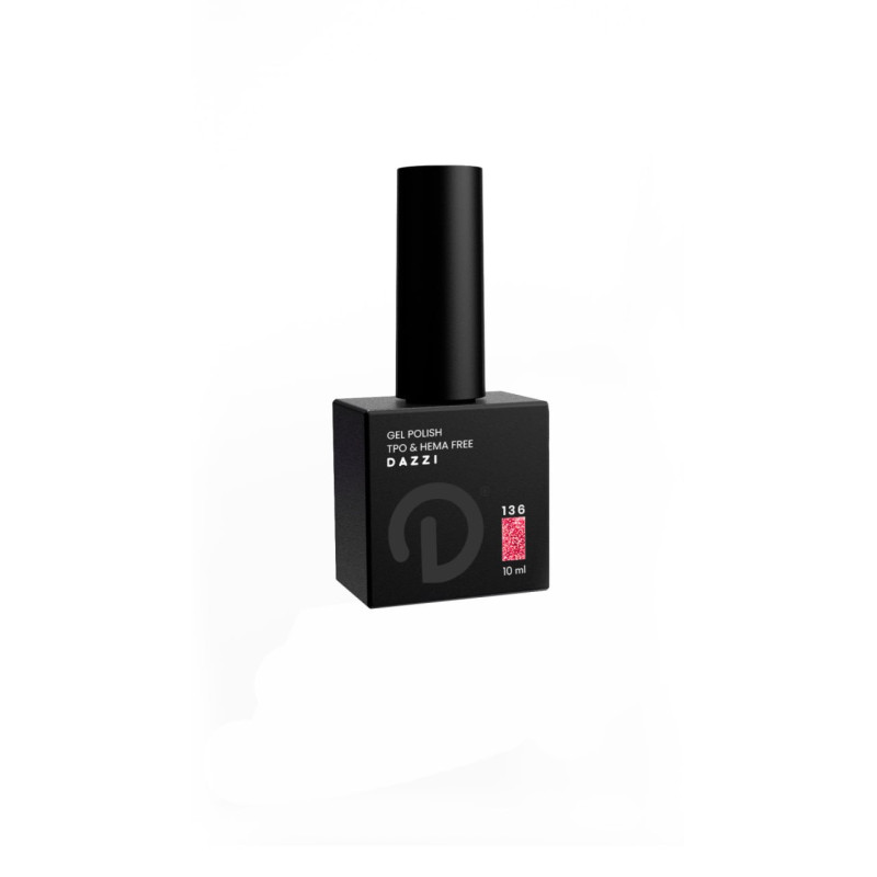 Semi-permanent reflective highly glittery nail polish “Magic Dragon” 136, red 10 ml