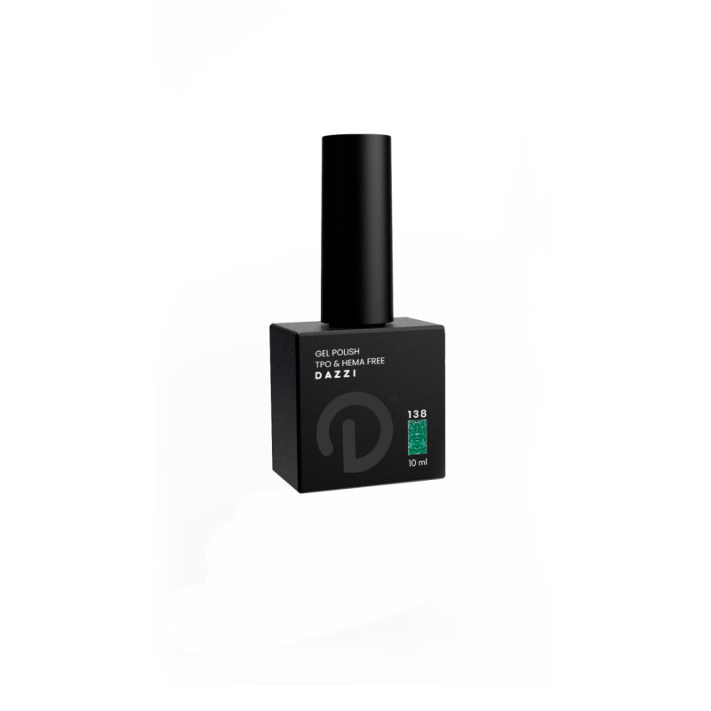 Semi-permanent reflective highly glittery nail polish “Tangie” 138, green 10 ml
