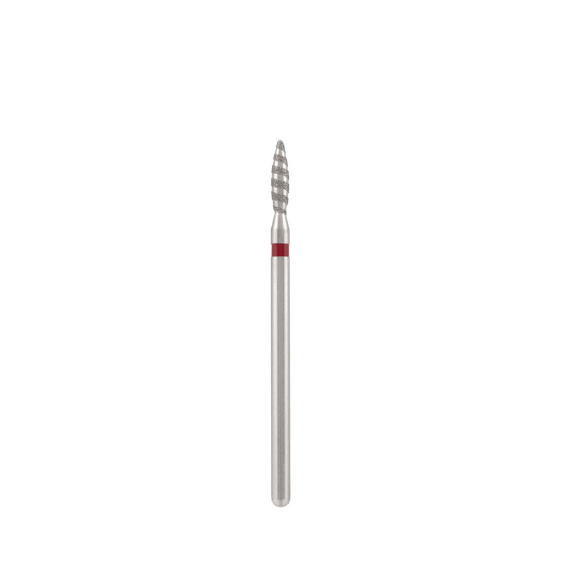 Diamond bit "tornado" safe red, L- 10,0 mm, Ø2,1 mm