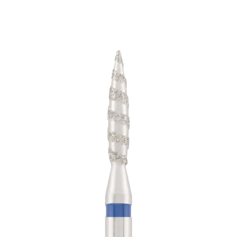 Diamond bit "tornado" blue, L- 10,0 mm, Ø2,1 mm