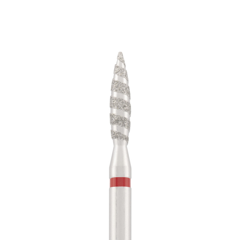 Diamond bit "tornado" red, L- 10,0 mm, Ø2,1 mm