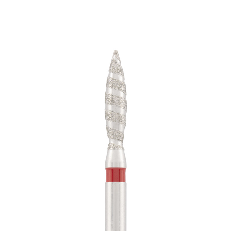 Diamond bit "tornado" red, L- 10,0 mm, Ø2,3 mm