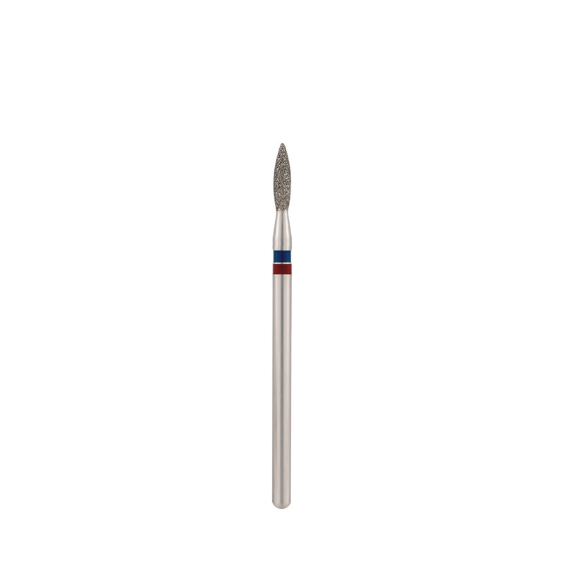 Diamond bit "flame"  blue-red, L- 8,0 mm, Ø2,3 mm