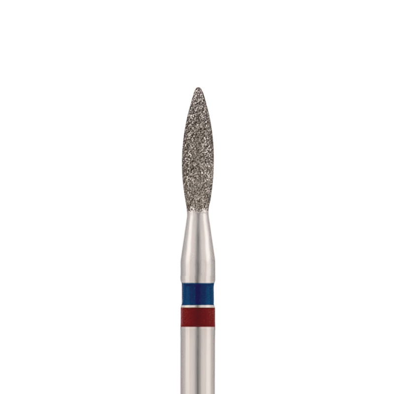Diamond bit "flame"  blue-red, L- 8,0 mm, Ø2,3 mm