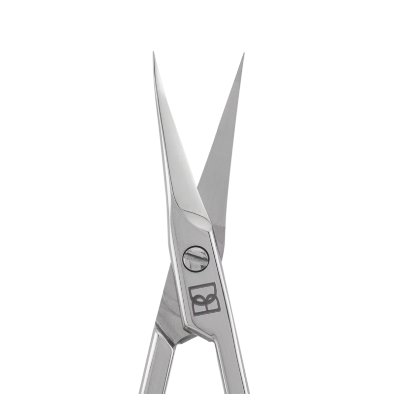 Professional hooked scissors for cuticle, mirror polishing, L-95 mm, blades 22 mm. 