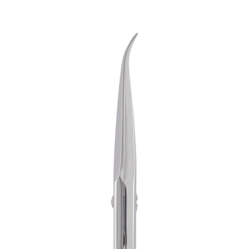 Professional hooked scissors for cuticle, mirror polishing, L-95 mm, blades 22 mm. 