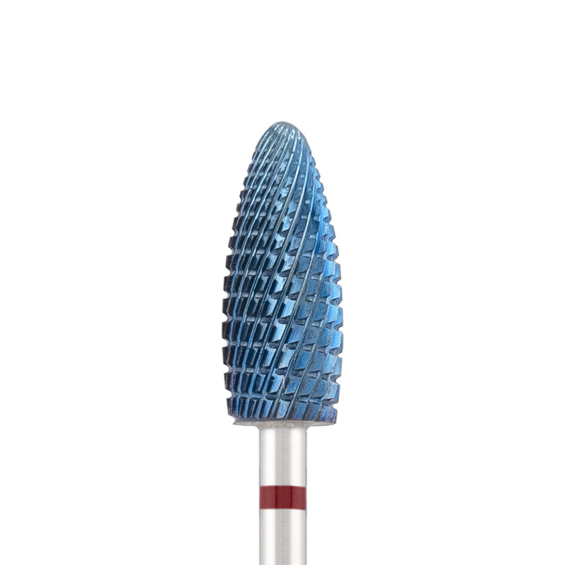 Tungsten carbide bit "corn" red (blue coating), L-15,0 mm, Ø6,0 mm