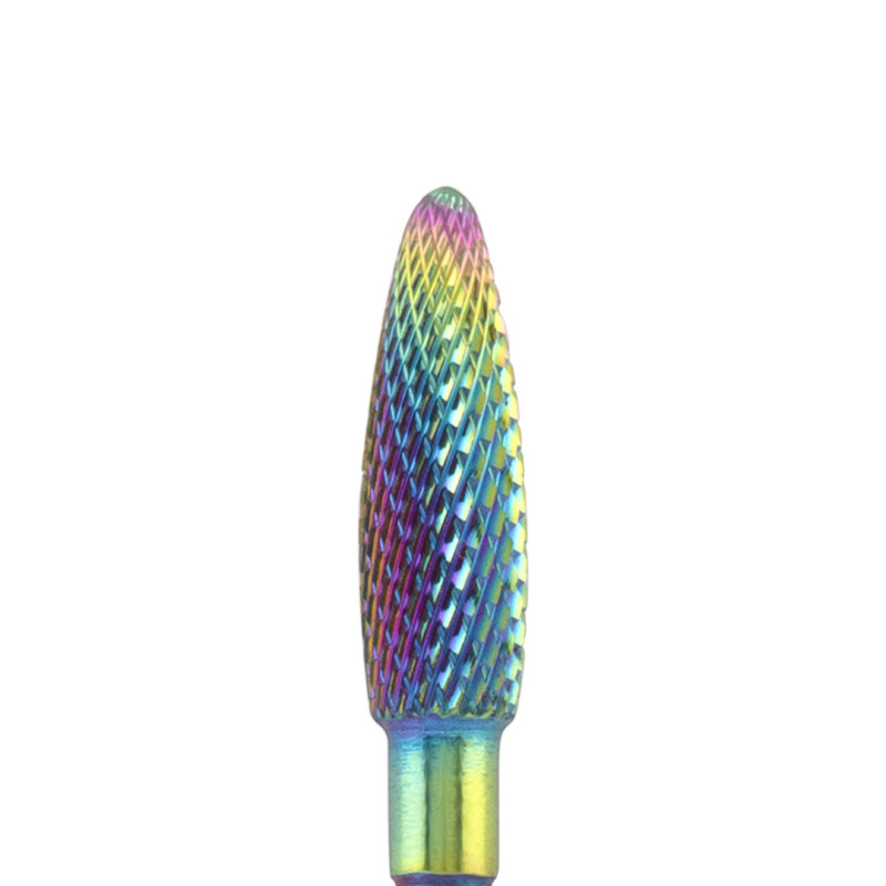 Tungsten carbide bit "corn", blue (rainbow coating), L-13,0 mm, Ø4,0 mm