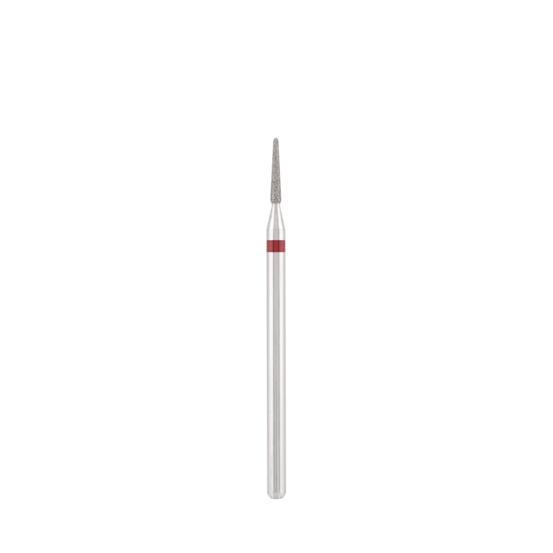 Diamond bit "rounded cone" red, L-8,2 mm, Ø1,4 mm
