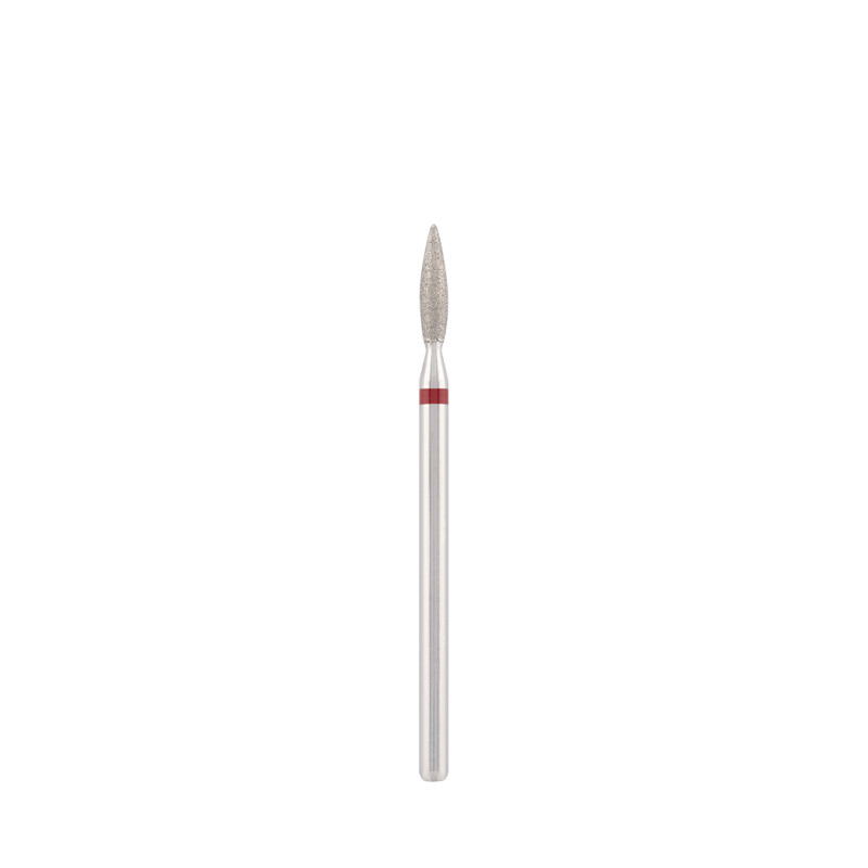 Diamond bit "flame" safe red, L- 10,0 mm, Ø2,3 mm