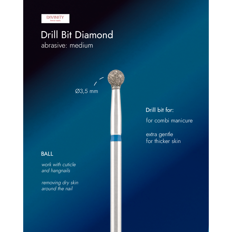 Diamond bit "ball" blue, Ø3,5 mm