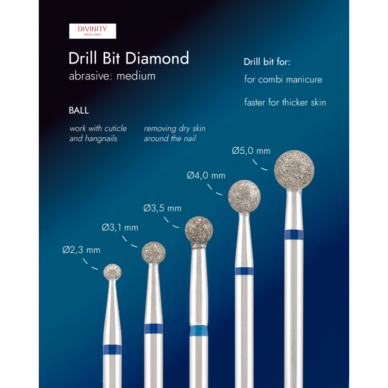 Diamond ball bit blue Ø2.3 mm