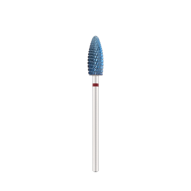 Tungsten carbide bit "corn" red (blue coating), L-15,0 mm, Ø6,0 mm
