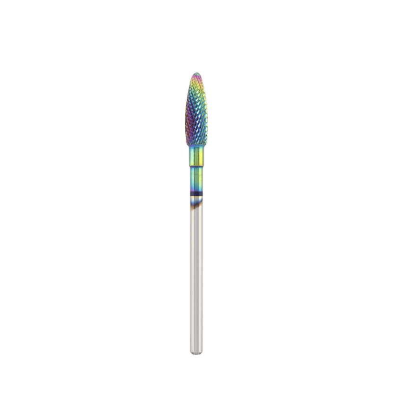 Tungsten carbide bit "corn", blue (rainbow coating), L-13,0 mm, Ø4,0 mm